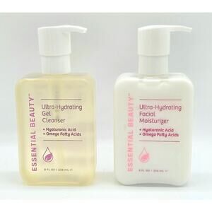 Essential Beauty Ultra-Hydrating Gel Cleanser & Facial Moisturizer 8 oz ea.